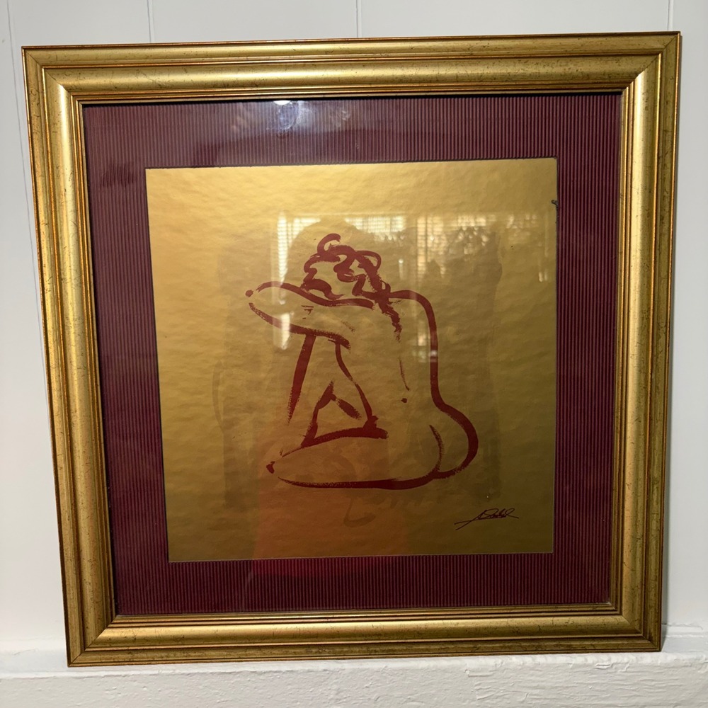Alcestis Painting Print by A.Gockel Signed,Double Matted & Framed 19x19 MCM Art